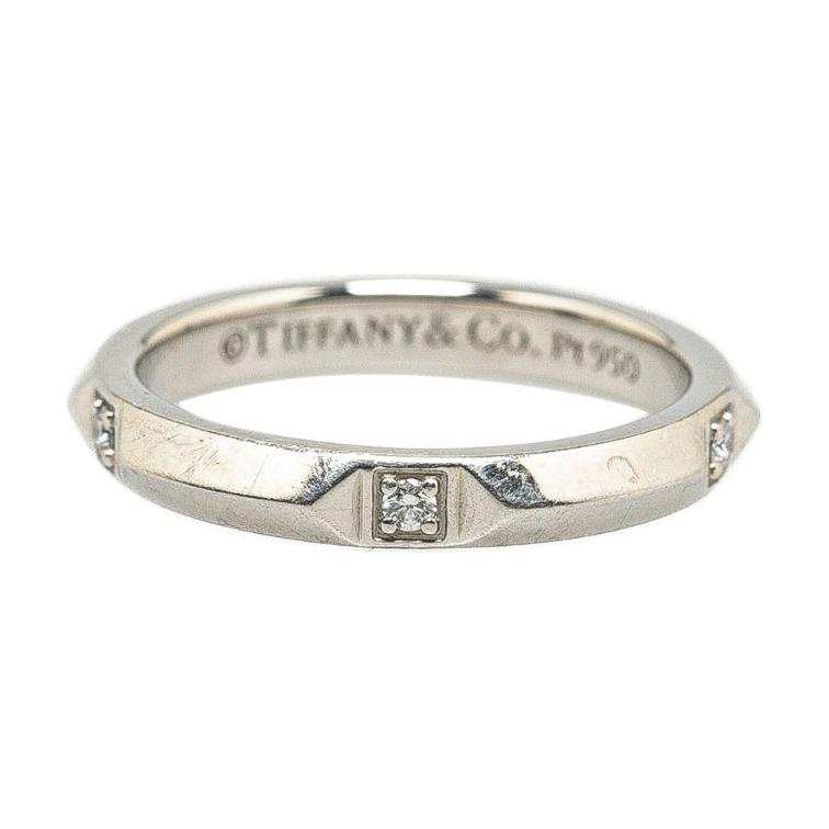 TIFFANY & CO. TIFFANY & CO. Pre-Owned 2000-2010 Platinum And Diamond True Band Ring