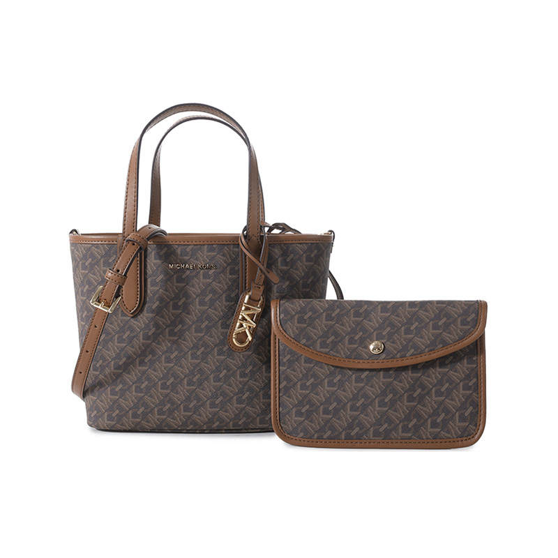 MICHAEL KORS Eliza Artificial Leather Combo Bag Tote Handbag Women's Dark Brown