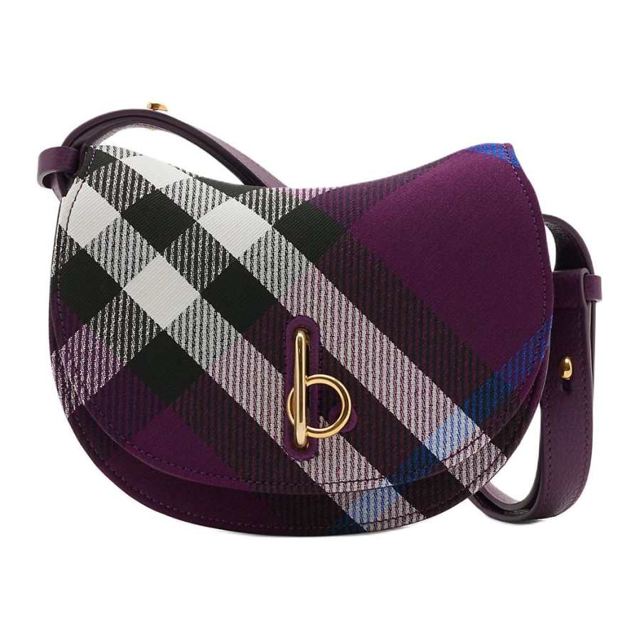 Burberry Cotton Blend Fabric Shoulder Bag, Crossbody Bag Mini Women's Three Color Violet
