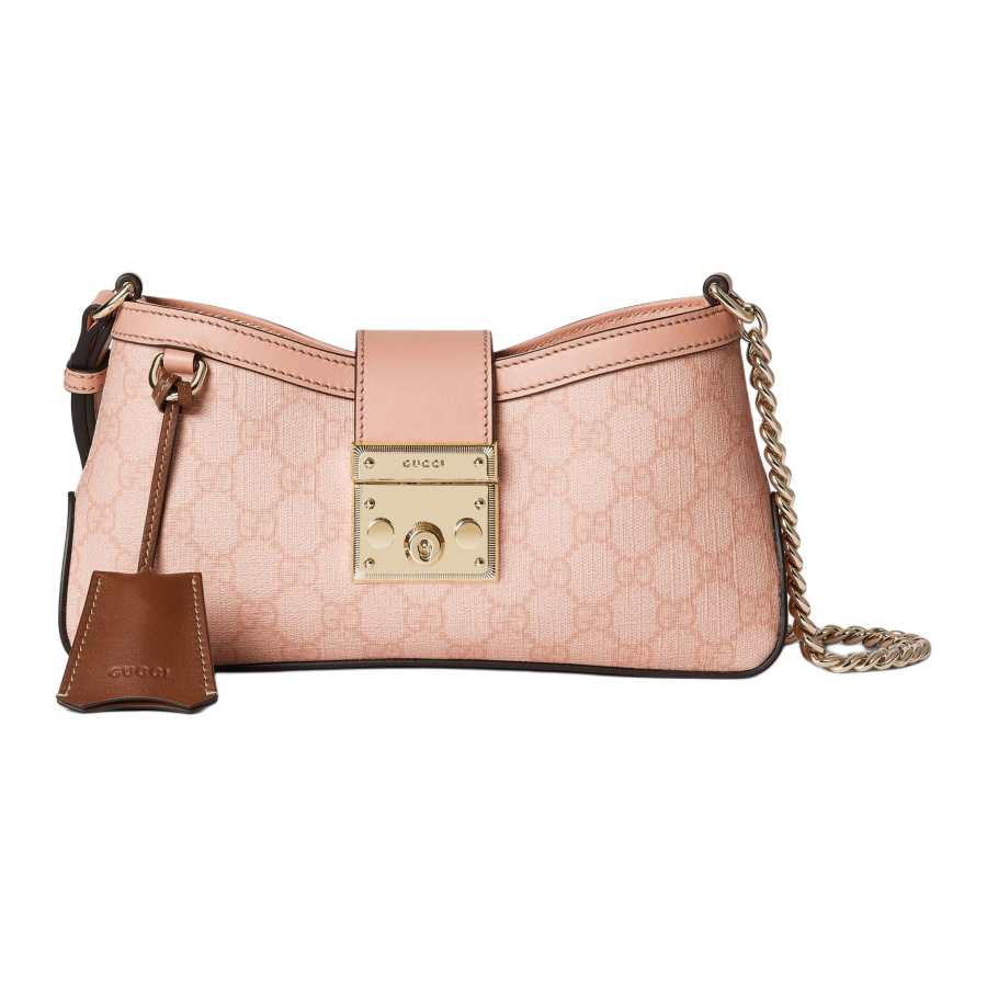 GUCCI Canvas With Leather Handbag, Shoulder Bag Women's Pink
