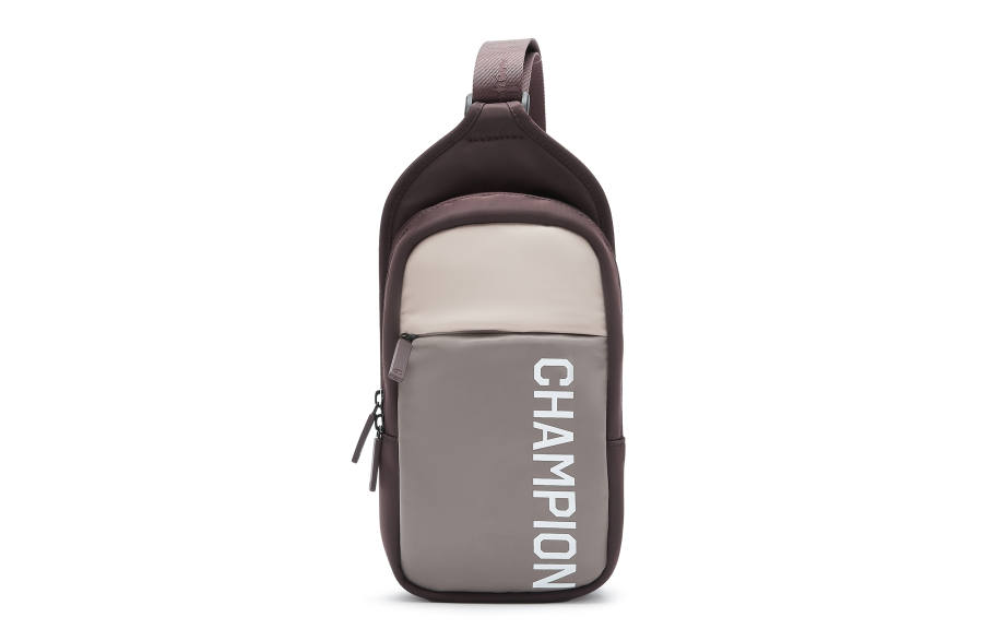 Champion Fabric Crossbody Bag Sling Bag Regular Unisex Black/Dark Brown