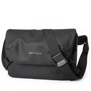 MOYYI PVC Messenger Bag, Shoulder Bag, Crossbody Bag Large Unisex Black