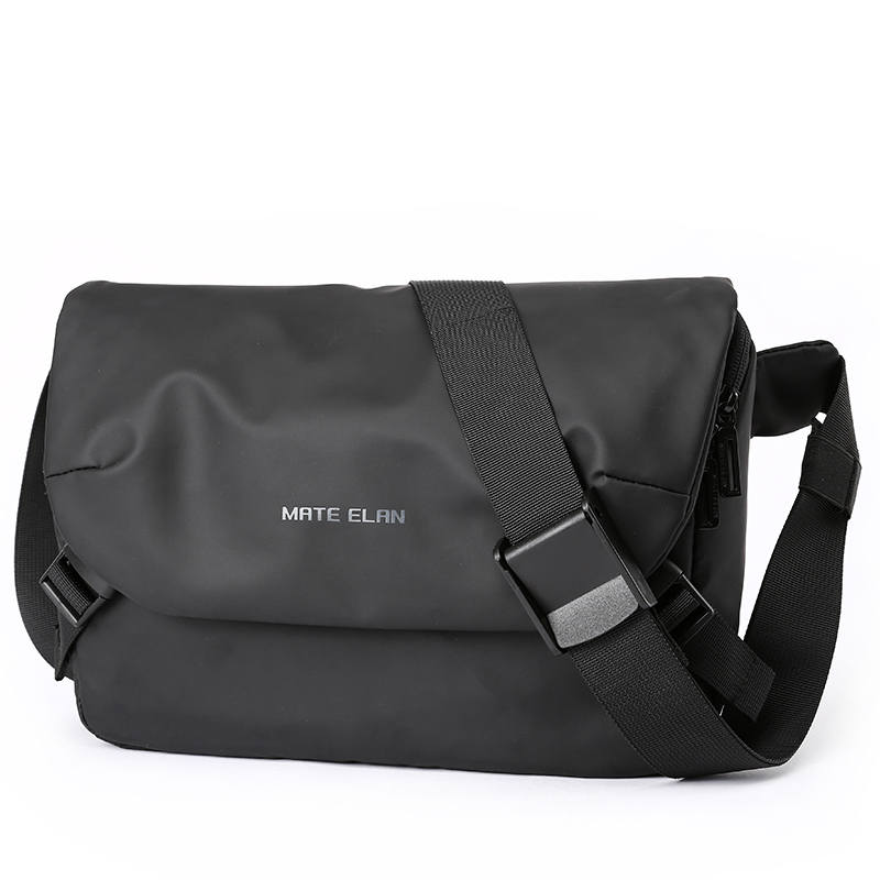 MOYYI PVC Messenger Bag, Shoulder Bag, Crossbody Bag Large Unisex Black