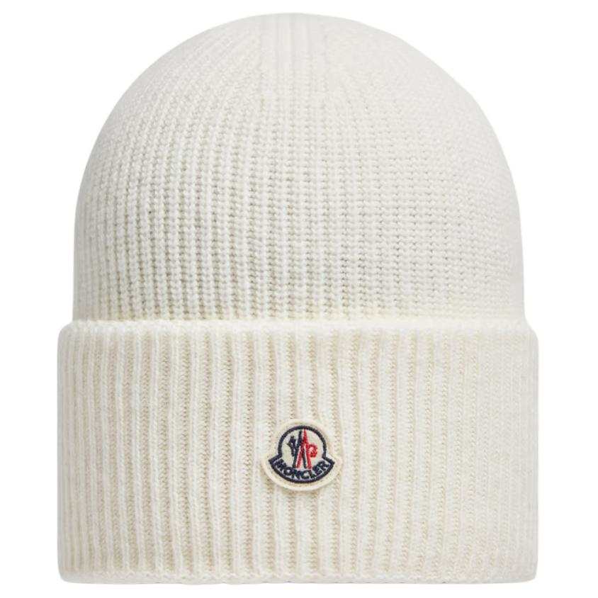 Moncler 【Zoomed ImageryPrevious Season】logo-patch virgin wool-cashmere beanie