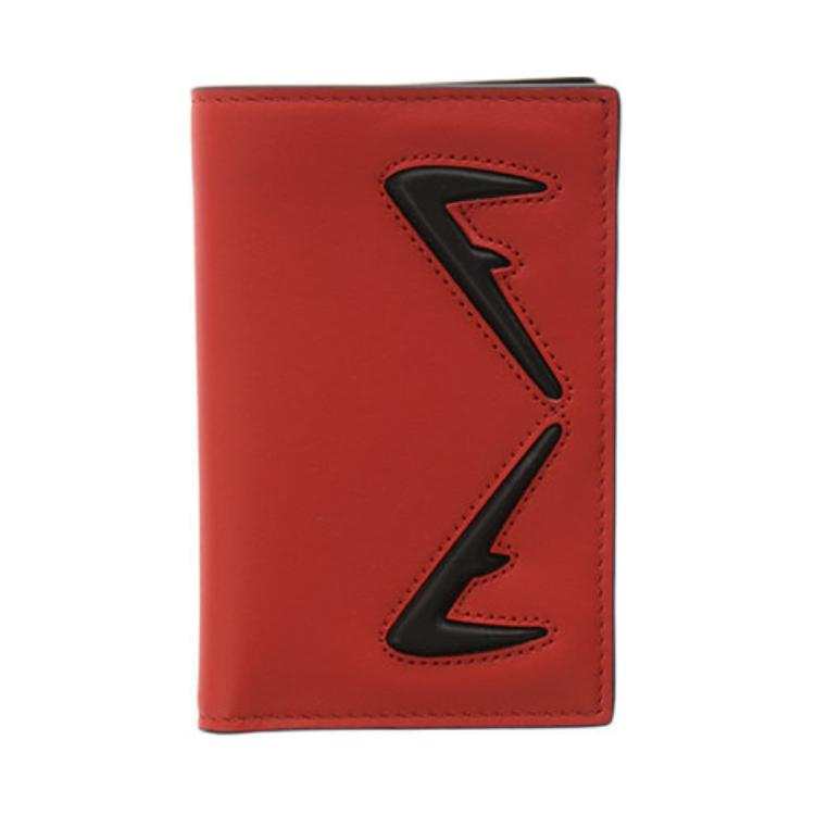 FENDI Leather Wallet Unisex Red & Black