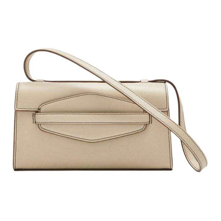 SAVETTE Calfskin Handbag, Shoulder Bag Women's Bone