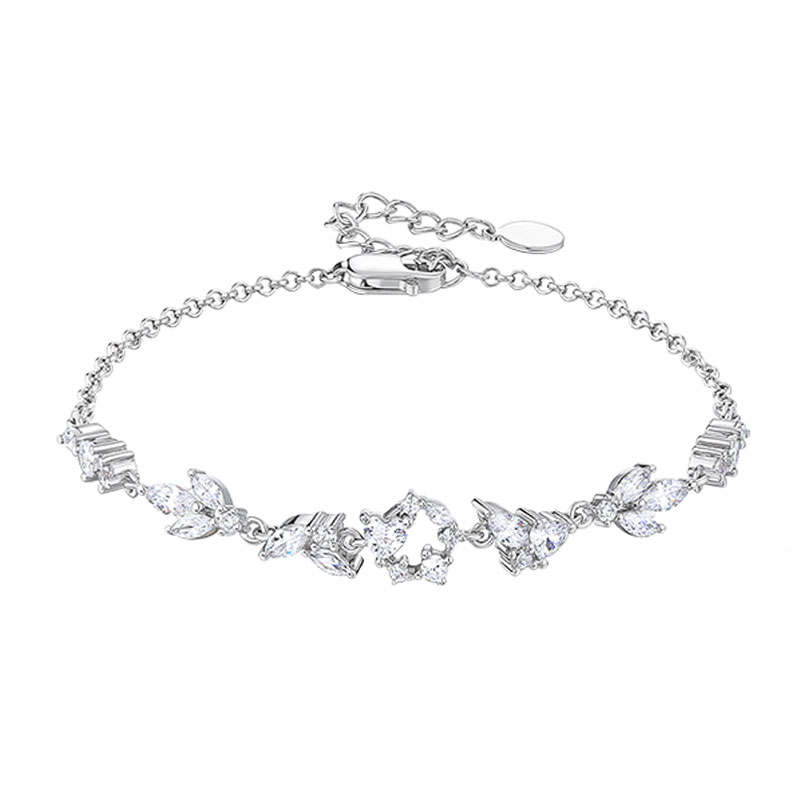 KADER 925 Sterling Silver Synthetic Cubic Zirconia Bracelets Women's The Silver White Goddess Enjoys The Gift Box