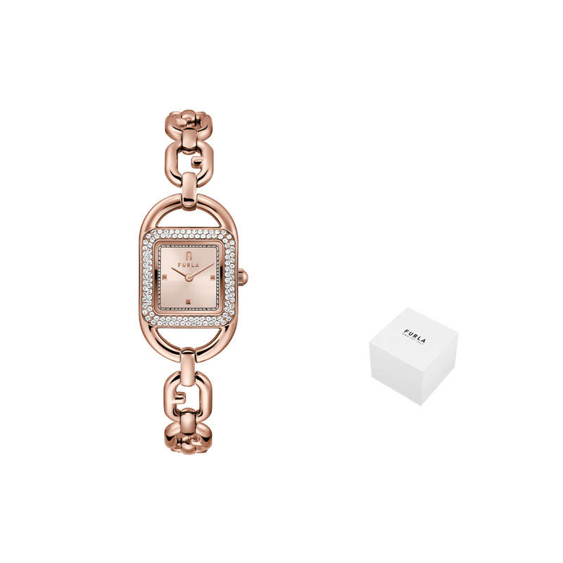 Furla GLAMOUR CHIC Wrist Watches Quartz Movement Stainless Steel Watchband 24mm Rose Gold Watch Dial Women's Watch