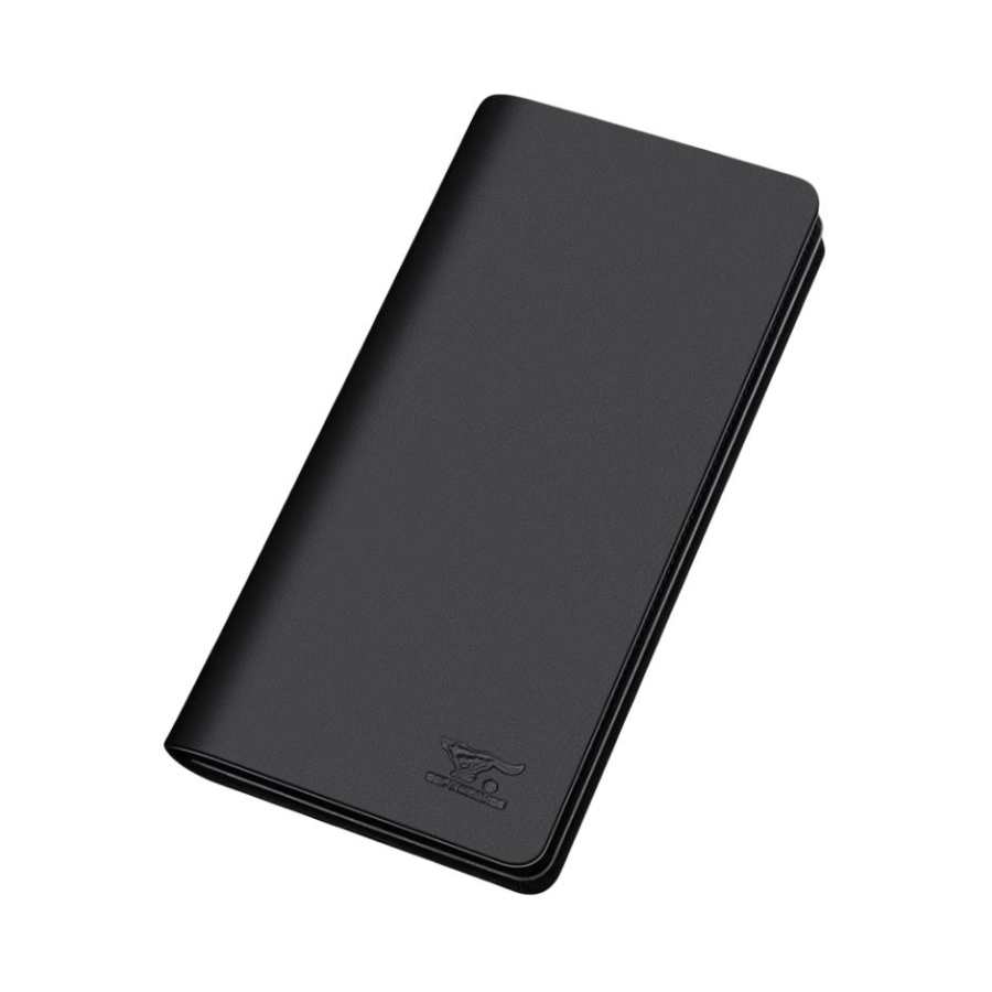 SEPTWOLVES SEPTWOLVES Top Grain Cow Leather Long Wallet Men's Black
