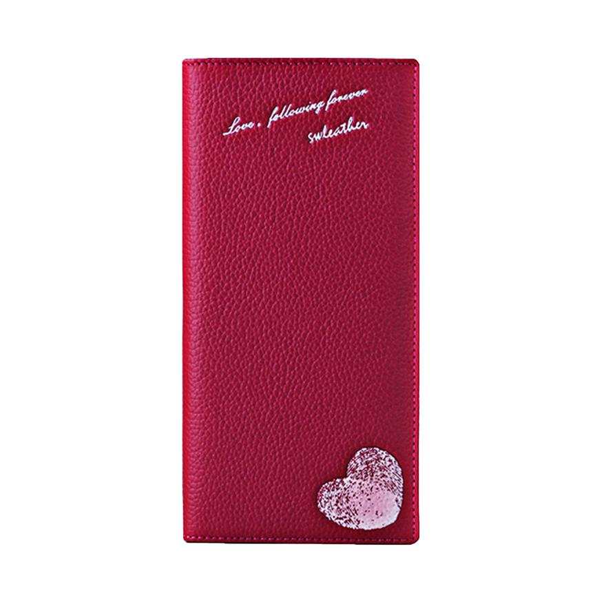 SEPTWOLVES SEPTWOLVES Cow Leather Wallet Unisex Rose Red/Coffee