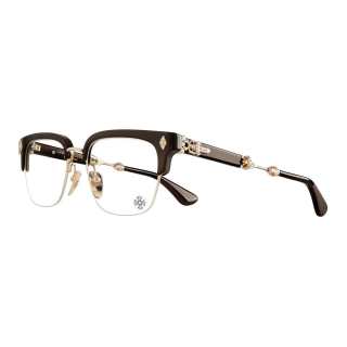Chrome Hearts Rectangular Eyeglass Frames Unisex Coffee