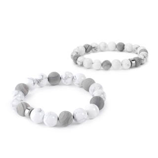 FOUNDIN White Turquoise Beaded Bracelets Unisex