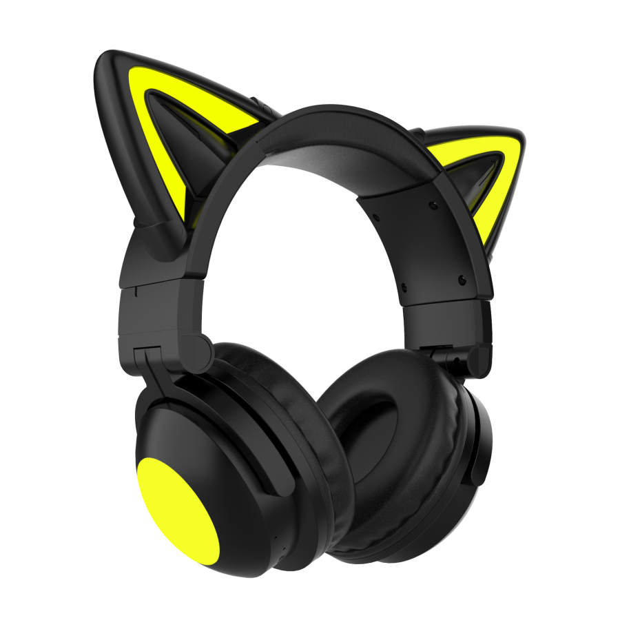 BYZ Glowing Cat Ear Esports Anime Head mounted Active Noise Cancellation Headphones