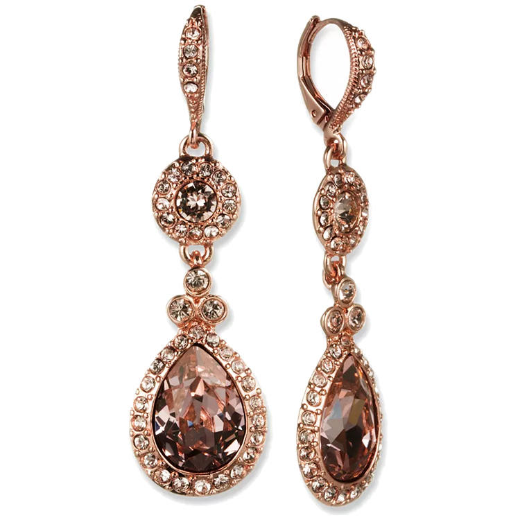 Givenchy Givenchy Round Crystal Hoop Earrings, Drop Earrings Women's Rose Gold