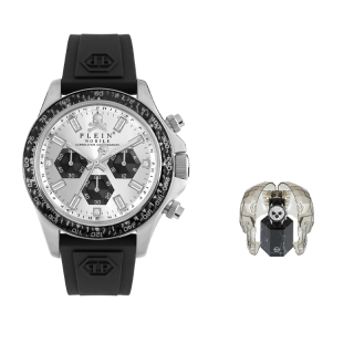 PHILIPP PLEIN Quartz Movement Silicone Strap Silver Dial Men's Watches