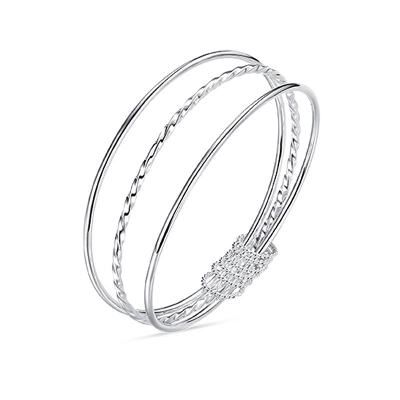 KADER Ginkgo Pendant Collection 999 Fine Silver Material Bangles Women's Silver White, Box Good Luck