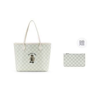 Teenie Weenie Polyvinyl Chloride With Synthetic Leather Tote Bag, Shopping Bag, Handbag, Shoulder Bag Women's Apricot