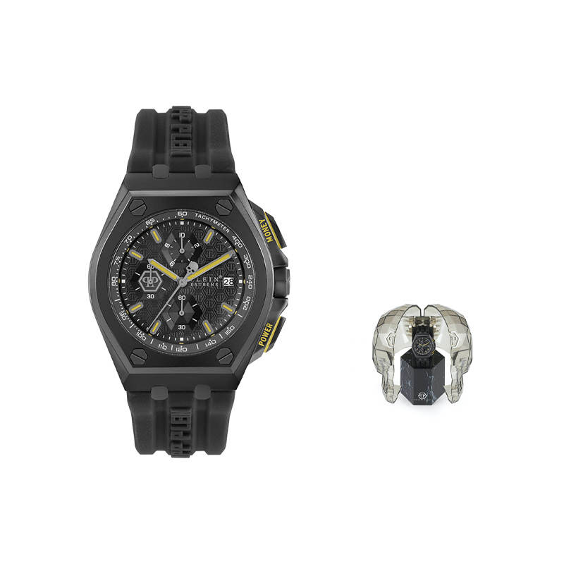 PHILIPP PLEIN Wrist Watches Quartz Movement Silicone Strap Black Dial Women's Watch