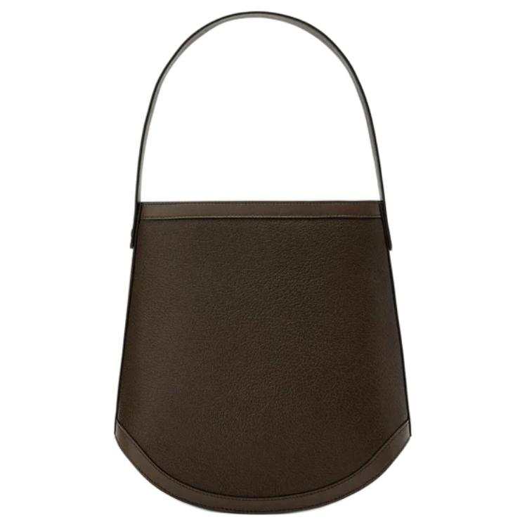 SAVETTE Calfskin Bucket Bag, Handbag, Shoulder Bag Large Women's Coffee