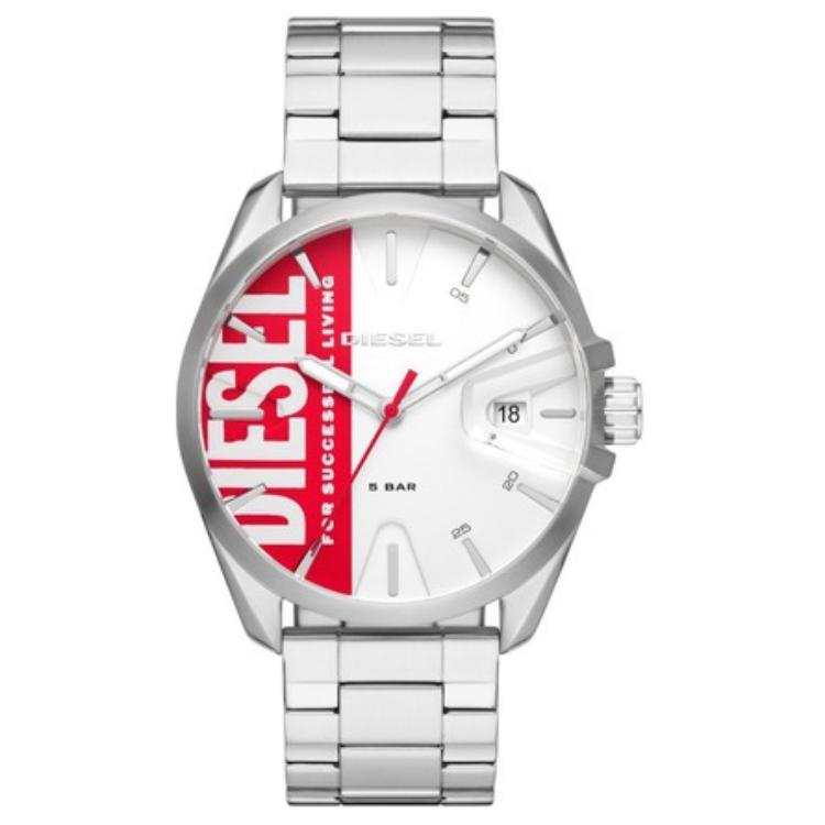 DIESEL MS9 Wrist Watch Quartz Movement Stainless Steel Strap 44mm Silver Dial Men's Watches 50m Water Resistant