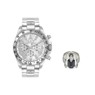 PHILIPP PLEIN Wrist Watches Quartz Movement Metal Strap 43mm Silver Dial Men's Watches