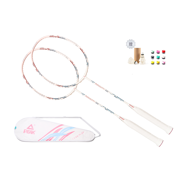 PEAK Full Carbon Badminton Rackets Control Type All around Defense Advanced Level Unisex Pair Of Rackets Champagne Gold