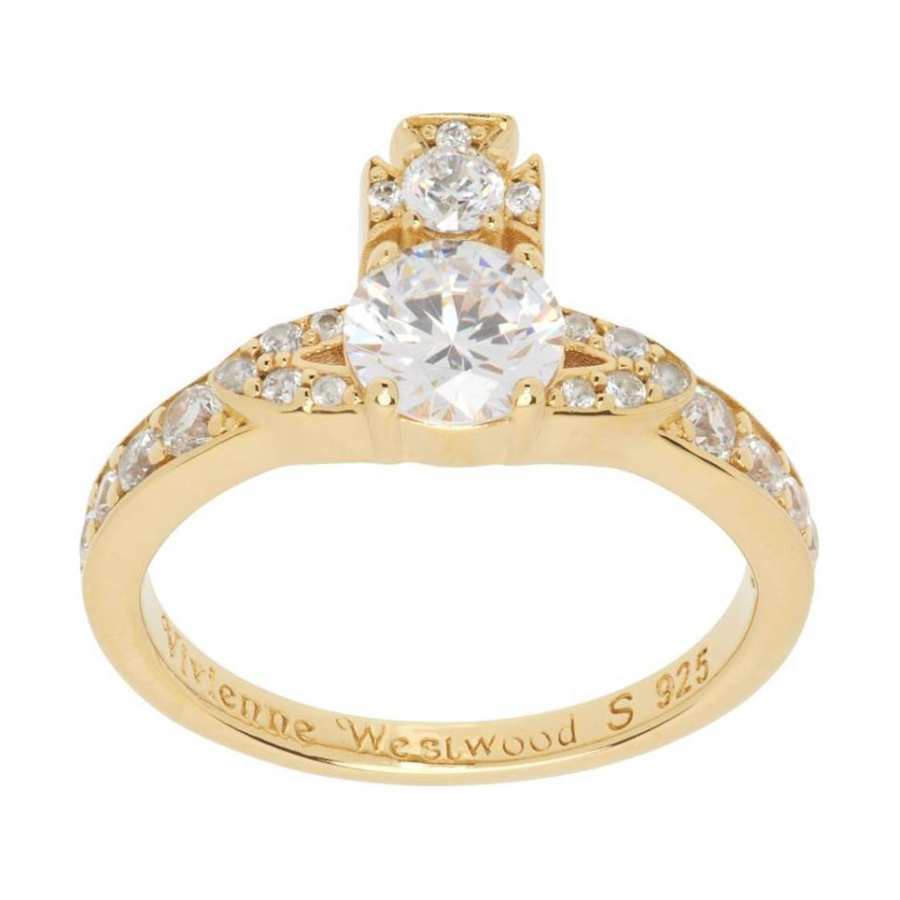 Vivienne Westwood Sterling Silver, Cubic Zirconia Rings Women's Gold