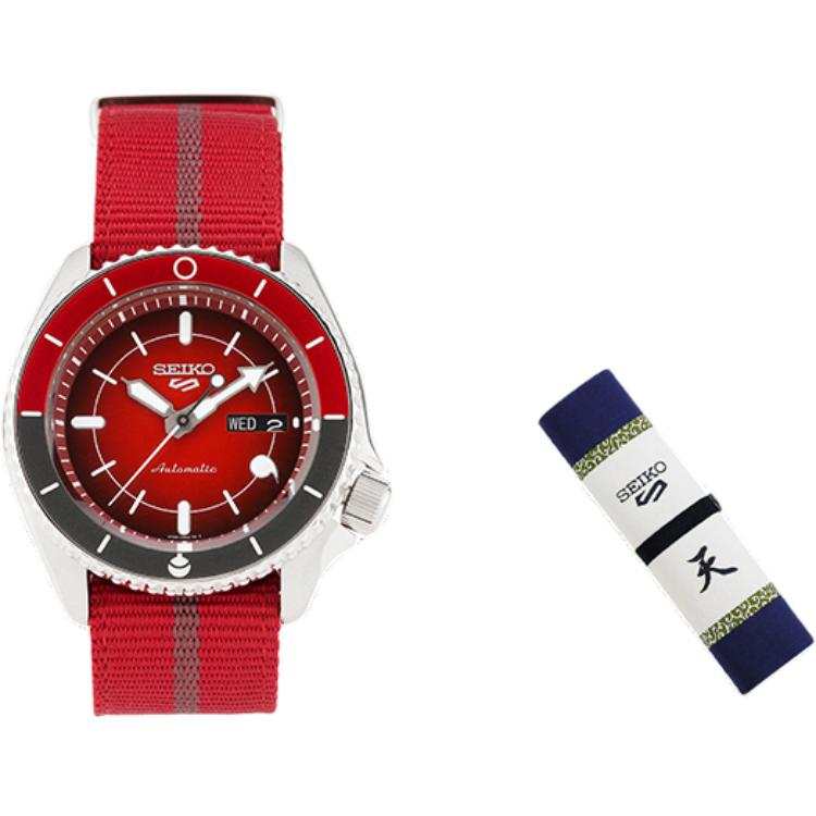 SEIKO Mechanical Movement Nylon Strap Watch Men's Watches Red Watch Dial