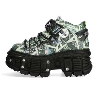 NEW ROCK Synthetic Leather Low top Casual Shoes Women's Green
