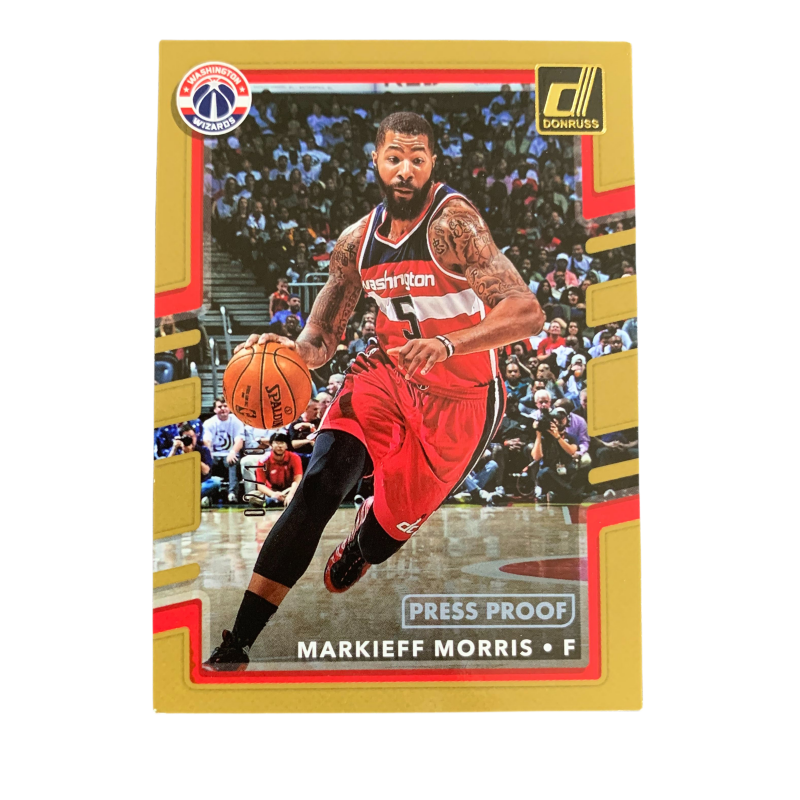 PANINI 2017 18 Durex, Wizards, Markieff Morris, Gold Refractor Player Card, Serial Number 02/10 Sports Cards 1 Pc