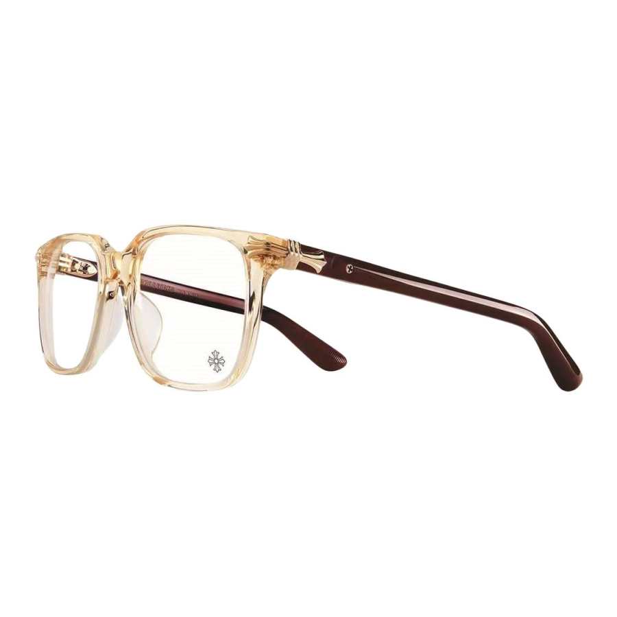 Chrome Hearts Chrome Hearts Rectangular Eyeglass Frames Unisex Light Brown