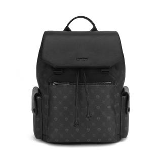 NAVIGARE PVC, Top Grain Cow Leather, Textile Backpack Large Men's Black