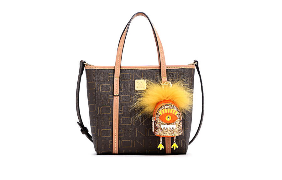 FION PVC Basket Bag, Tote Bag, Shopping Bag, Crossbody Bag Large Women's Brown