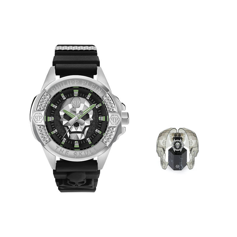 PHILIPP PLEIN Wrist Watches Quartz Movement Silicone Strap Black Dial Men's Watches