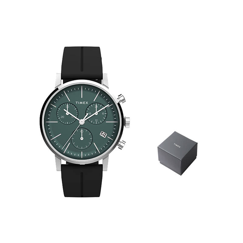 TIMEX TREND Wrist Watches Quartz Movement Rubber Strap 40mm Green Dial Men's Watches
