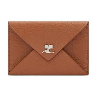 COURREGES Calfskin Card Holder Card Holder Women's Brandy Brown