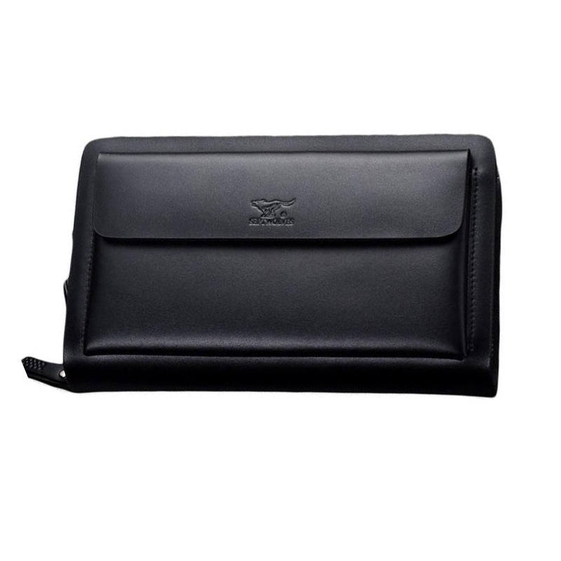 SEPTWOLVES SEPTWOLVES Artificial Leather Clutch Medium Men's Black/Red Brown