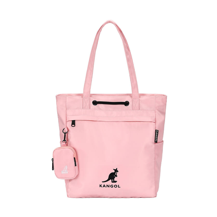 KANGOL Fabric Tote Commuter Bag, Handbag, Shoulder Bag Unisex Khaki/Black/Ivory White/Peach Pink/Army Green/Dark Blue
