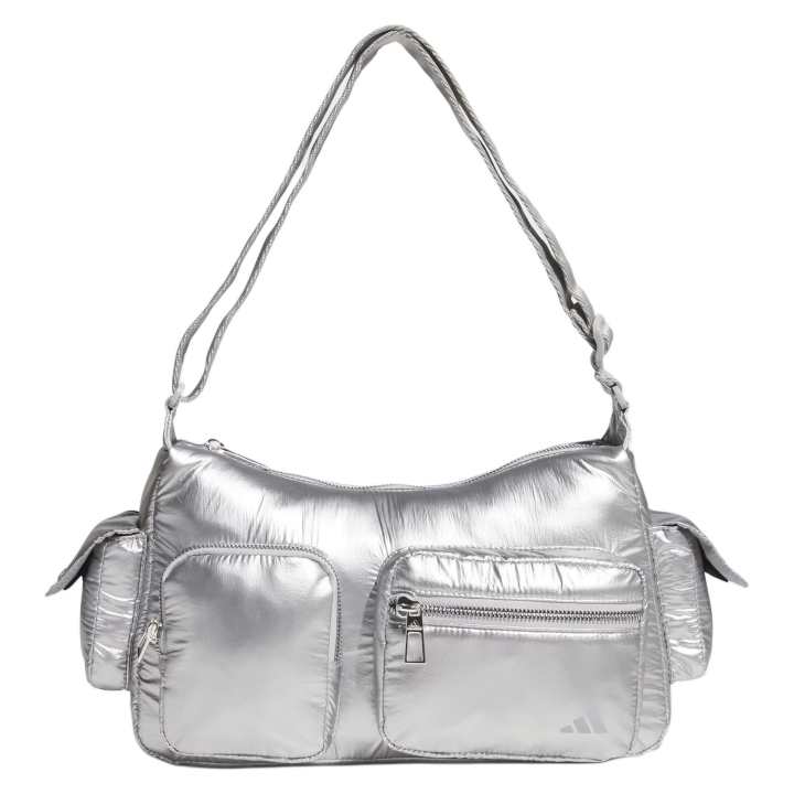 Adidas Adidas Polyurethane Handbag, Shoulder Bag Regular Women's Metallic Silver