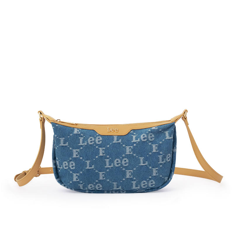 Lee Fabric Crescent Bag, Shoulder Bag, Crossbody Bag Medium Women's Denim Blue