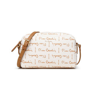 PIERRE CARDIN Polyvinyl Chloride PVC Crossbody Bag, Shoulder Bag Regular Women's Beige