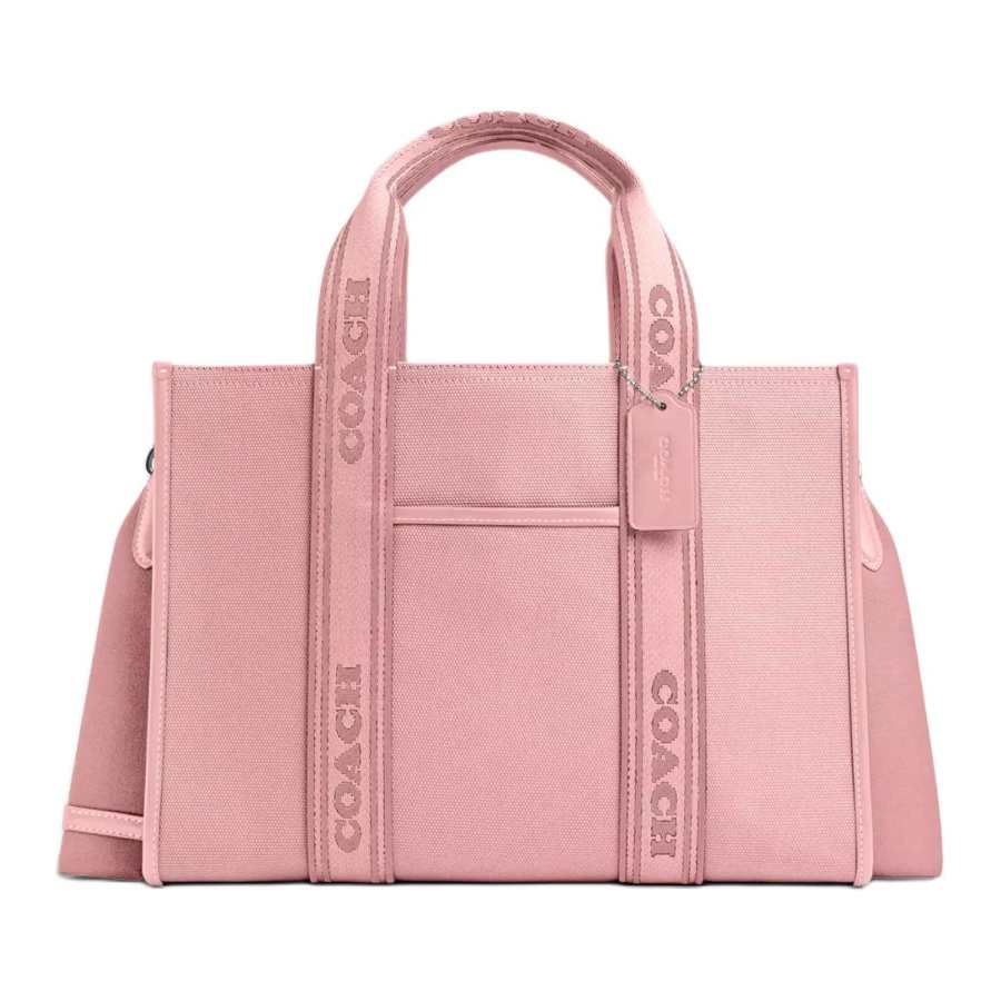 COACH Smith Fabric With Cow Leather Canvas Bag, Tote Bag, Shopping Bag, Shoulder Bag, Crossbody Bag, Handbag Large