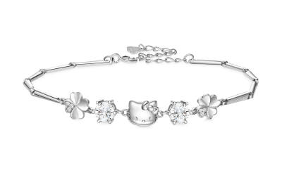 TIDECOLOR Hello Kitty 925 Sterling Silver Sterling Silver Bracelet Women's