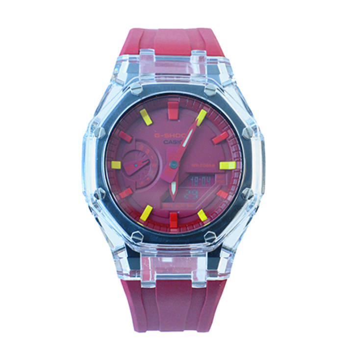 CASIO CASIO Men Liquid Crystal/Analog Dual Display Series Red Watch