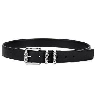 FORTEI Cow Leather Genuine Leather Belt Unisex Black Width 3.3CM