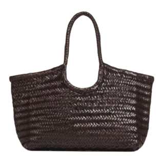 Dragon Diffusion Leather Tote Handbag Women's Dark Brown
