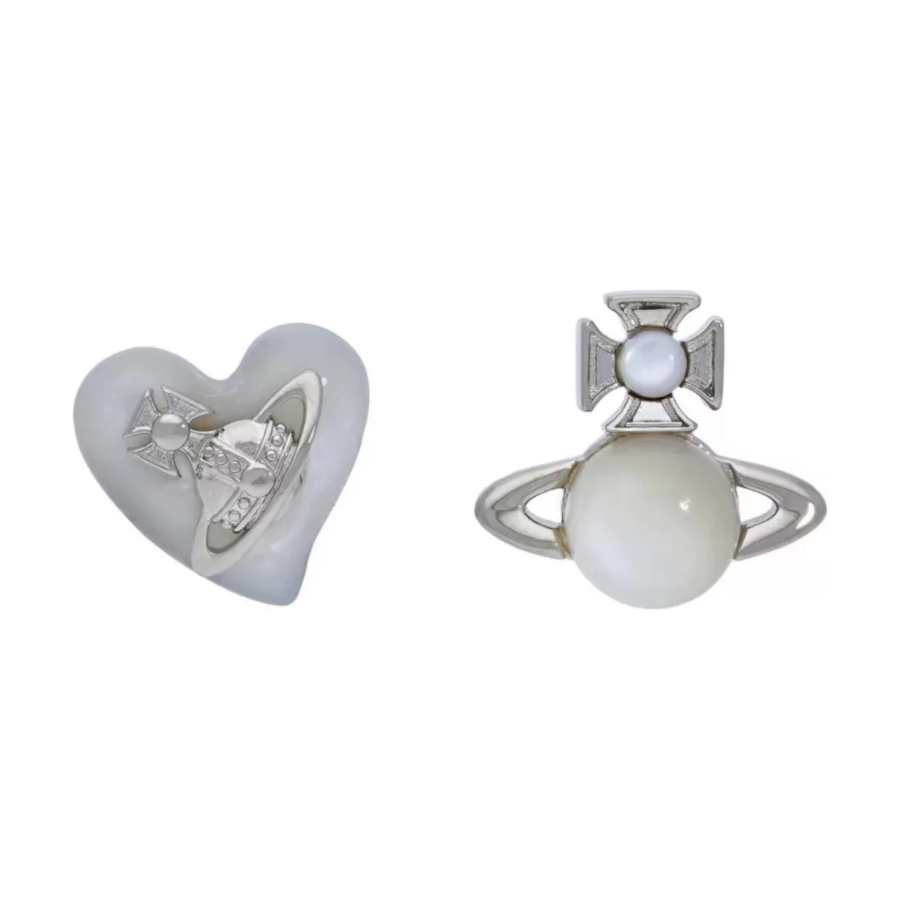 Vivienne Westwood Women's White Brass Stud Earrings Women's White