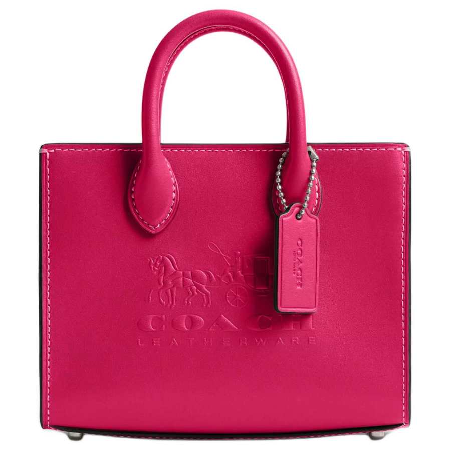 COACH Ace Refined Calfskin Tote Bag, Shopping Bag, Shoulder Bag, Crossbody Bag, Handbag Small Women's Dragon Fruit