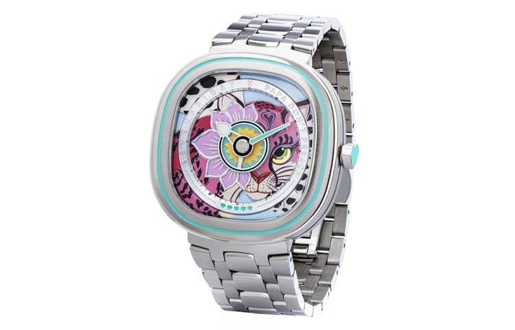 SEVENFRIDAY C Quartz Movement 30m Waterproof Women's Watch 42mm*42.5mm*8.5mm Pink Watch Dial
