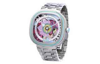 SEVENFRIDAY C Quartz Movement 30m Waterproof Women's Watch 42mm*42.5mm*8.5mm Pink Watch Dial